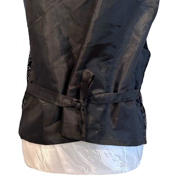 Vintage Black Bedazzled Velvet Vest Womens Sz 12 Open Front Witchy Whimsigoth - Picture 12 of 16